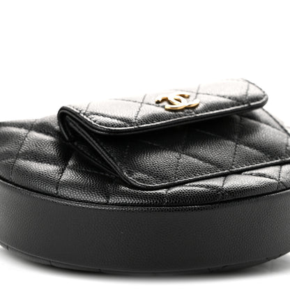 Chanel Caviar Quilted Polly Pocket Pouch Hobo Black 8 of 9