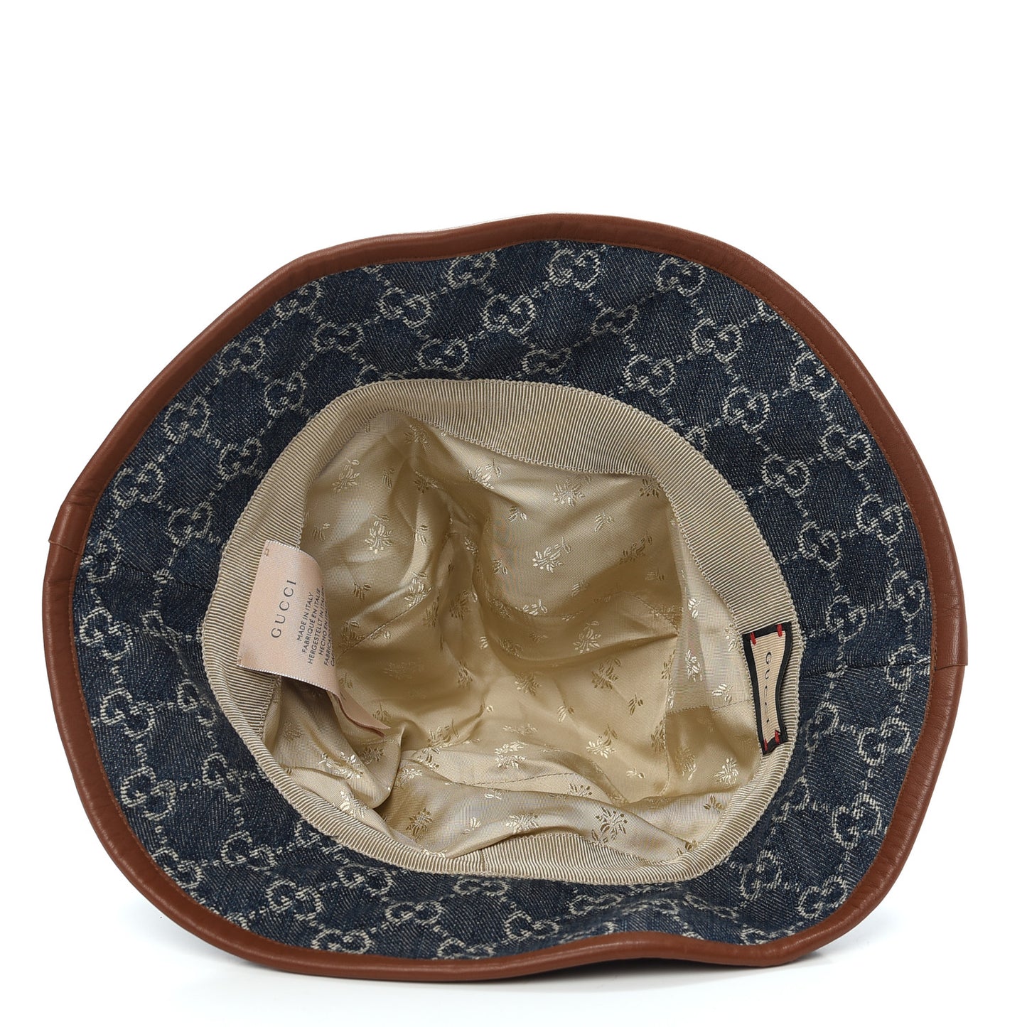 Washed Jacquard Denim Nappa GG Monogram Oscar Bucket Hat M Denim Cuir