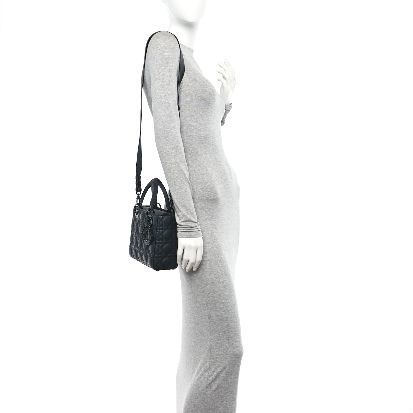 Ultra Matte Calfskin Cannage Small My ABCDior Lady Dior Black