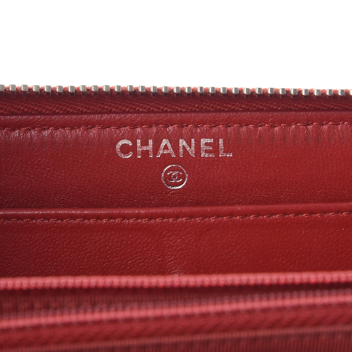 Lambskin Quilted Large Gusset Zip Around Wallet Red