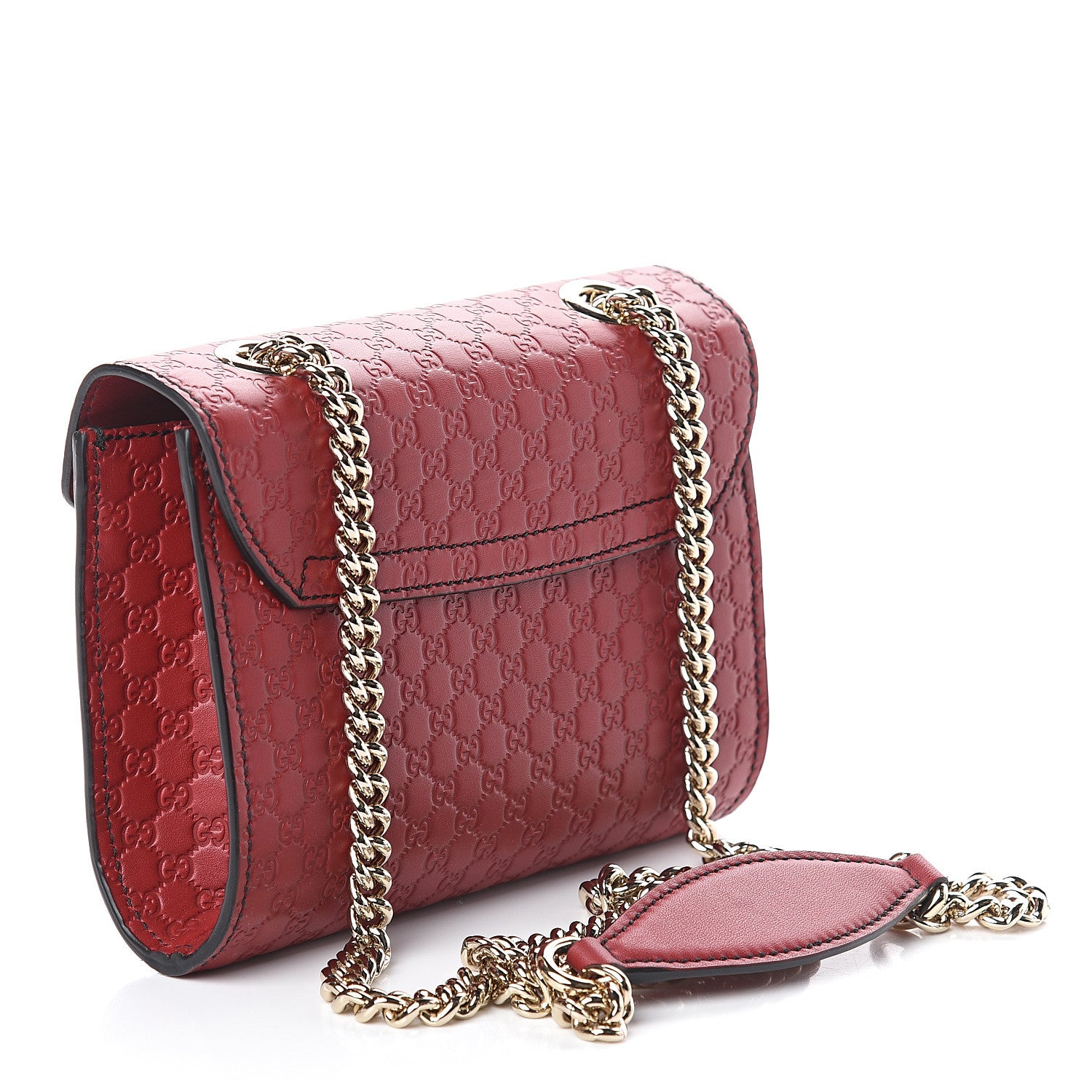Gucci Soft Microguccissima Mini Emily Chain Shoulder Bag Rosso 2 of 7