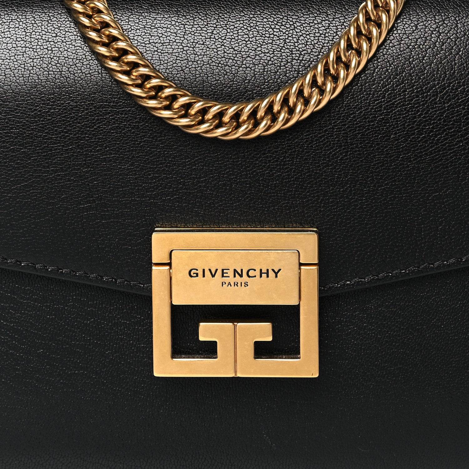 Givenchy Goatskin Suede Small GV3 Shoulder Bag Black Grey 7 of 9