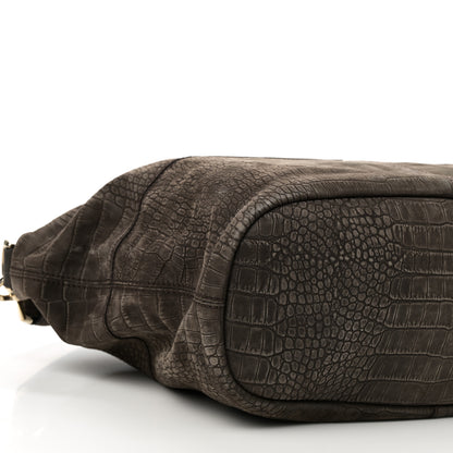 Givenchy Nubuck Crocodile Embossed Medium Nightingale Dark Brown 9 of 10