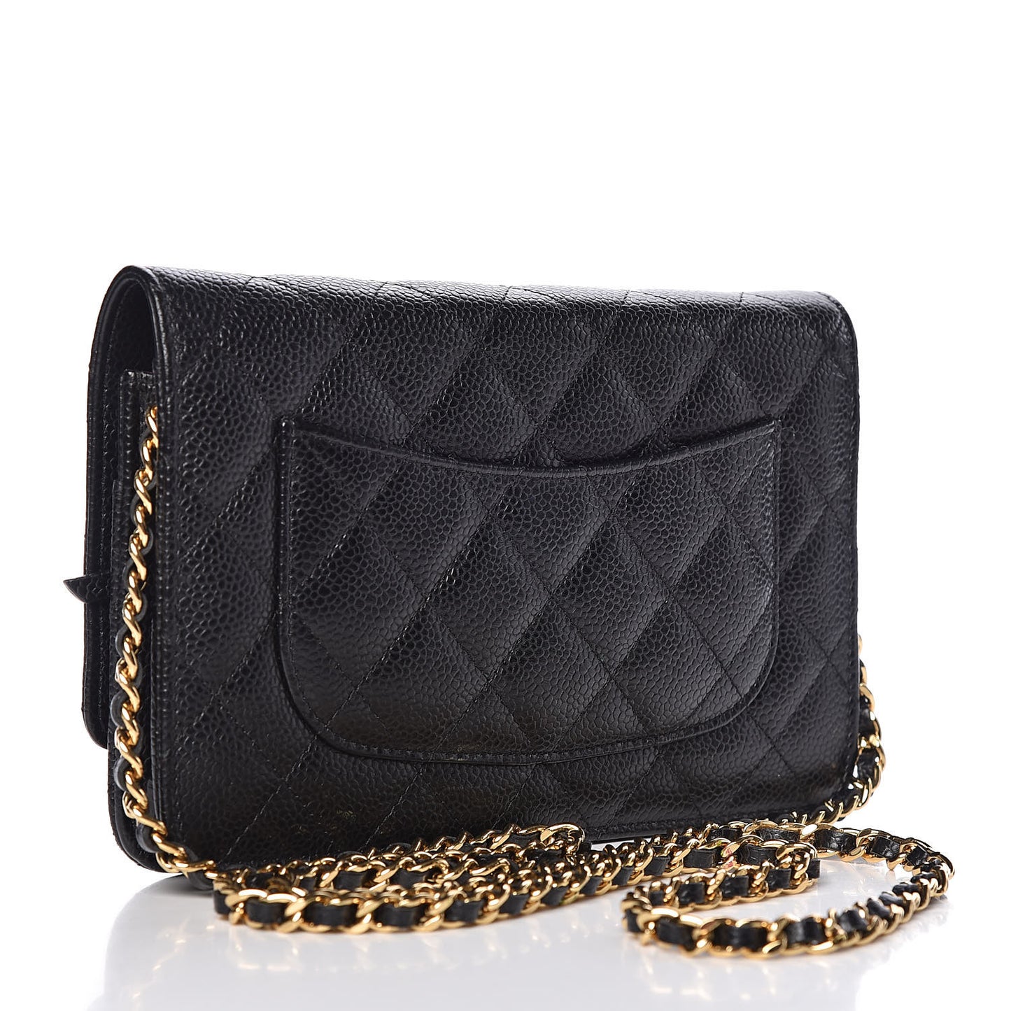 Caviar Quilted Wallet On Chain WOC Black