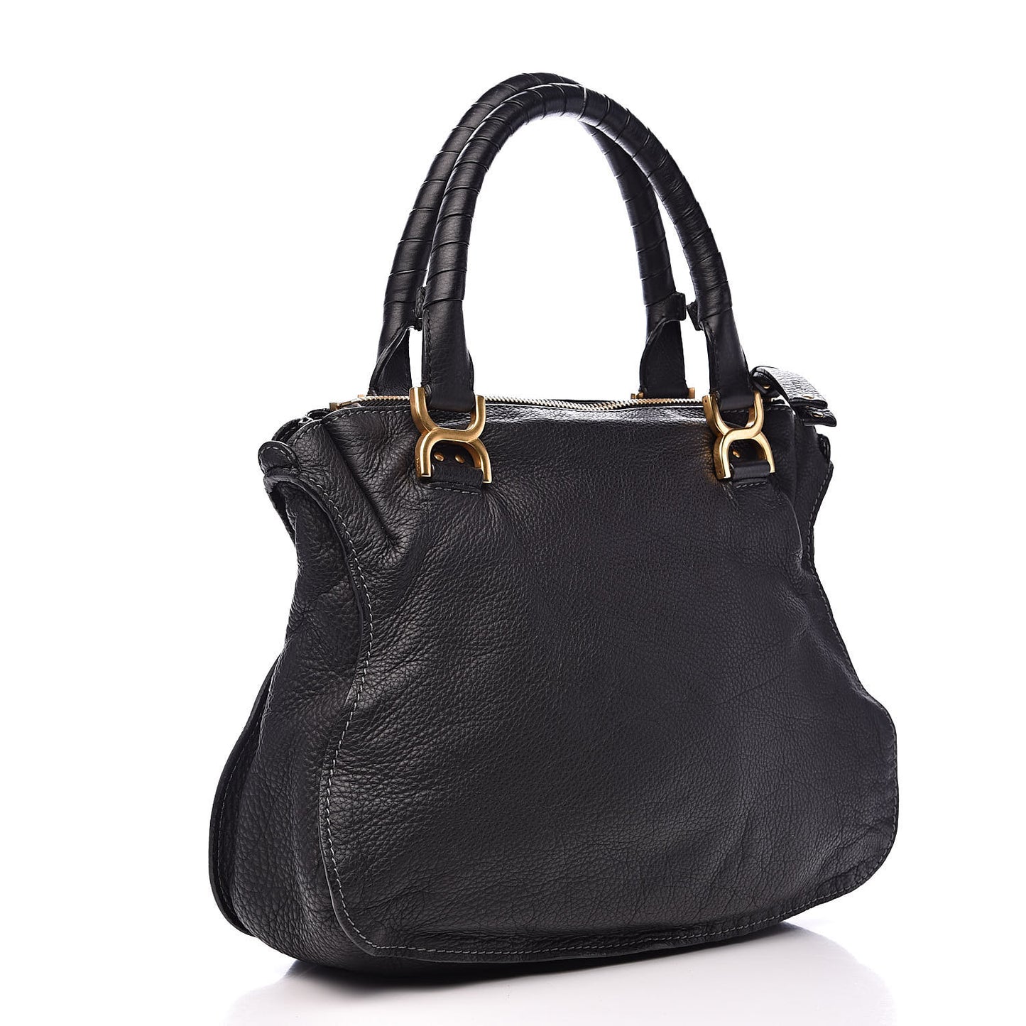 Calfskin Medium Marcie Satchel Black