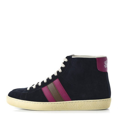 Gucci Suede Web High Top Sneakers 35 Black 1 of 8