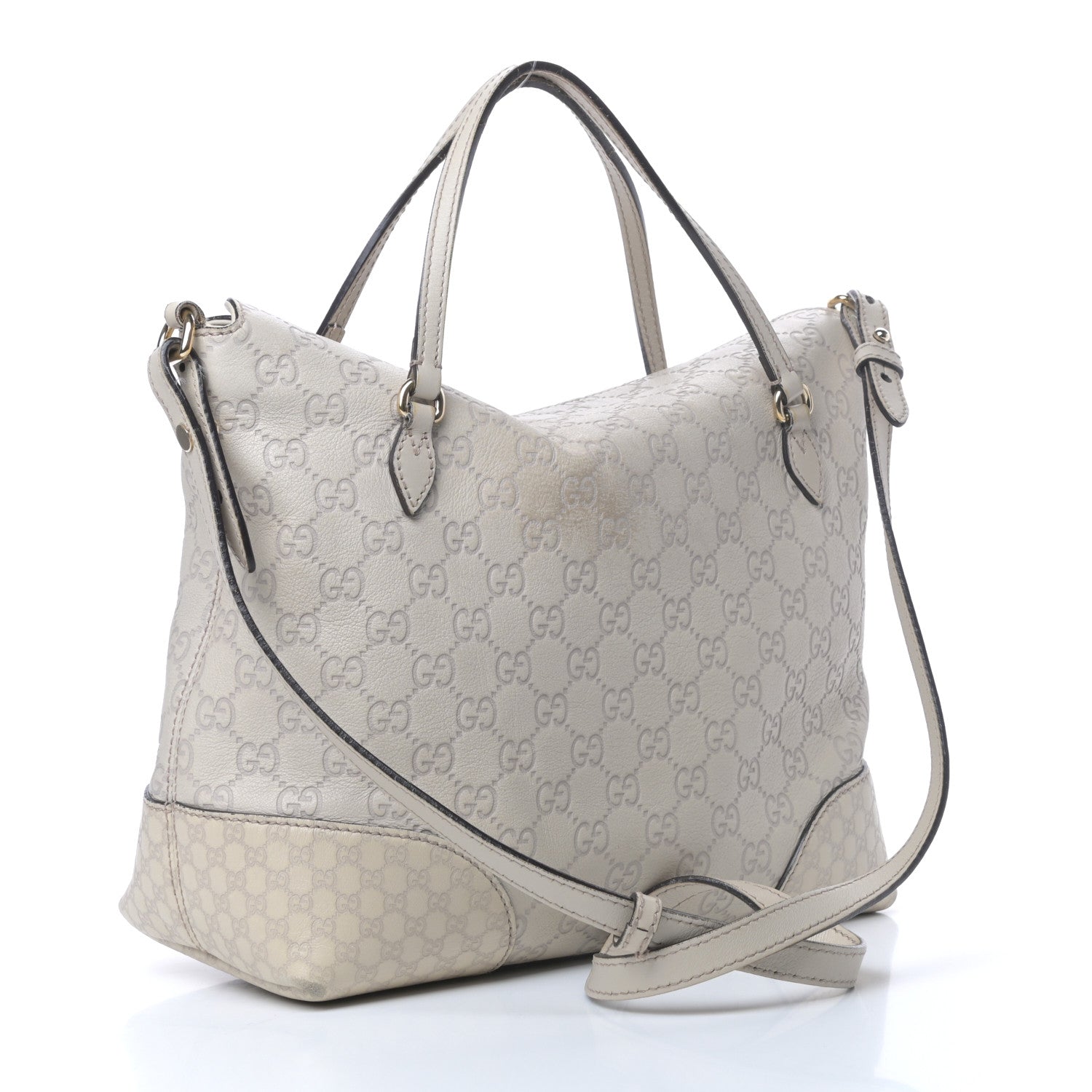 Gucci Guccissima Medium Bree Foldover Tote Nude 3 of 12