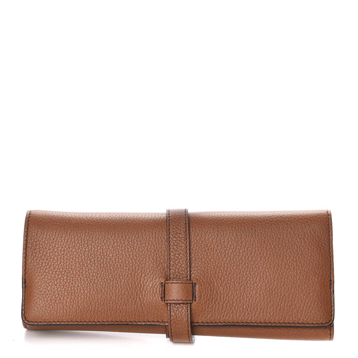 Grained Calfskin Brush Roll Tan