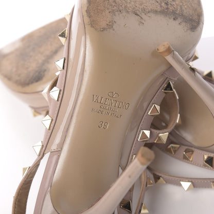 Valentino Garavani Patent Rockstud Ankle Strap Pumps 39 Poudre 8 of 12
