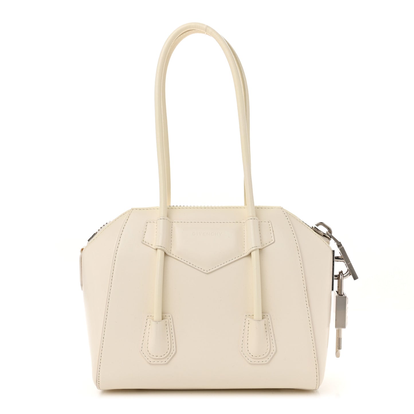 Box Calfskin Mini Lock Antigona Shoulder Bag Ivory