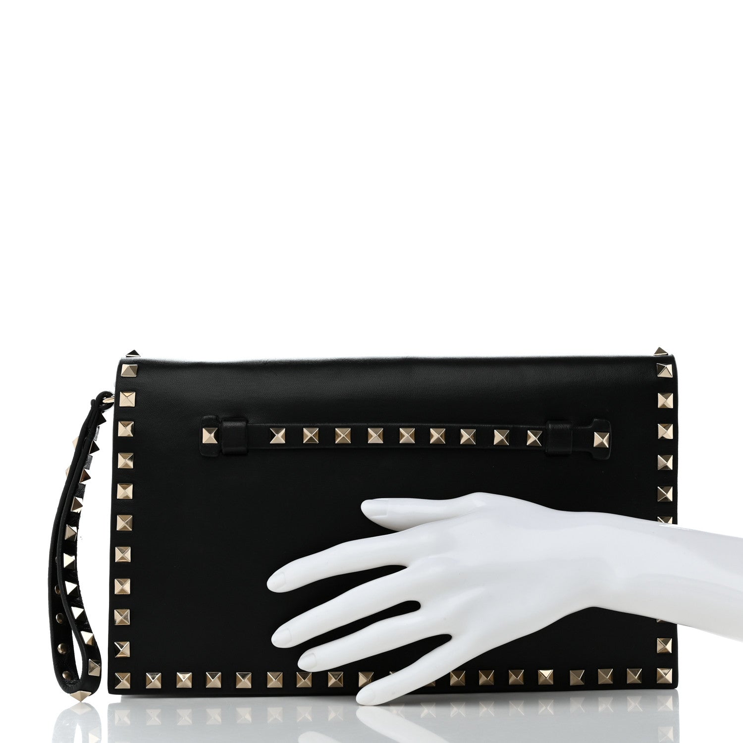 Valentino Garavani Nappa Rockstud Wristlet Clutch Black 2 of 8