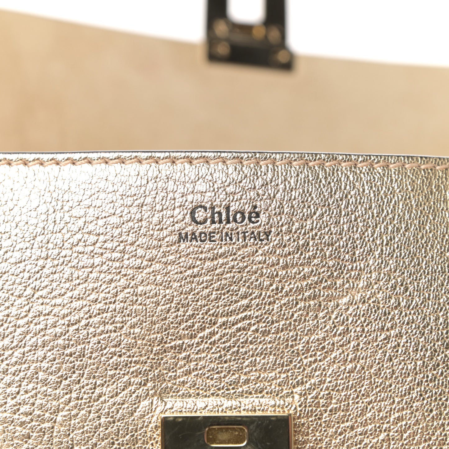 Metallic Goatskin Mini Drew Shoulder Bag Pale Gold
