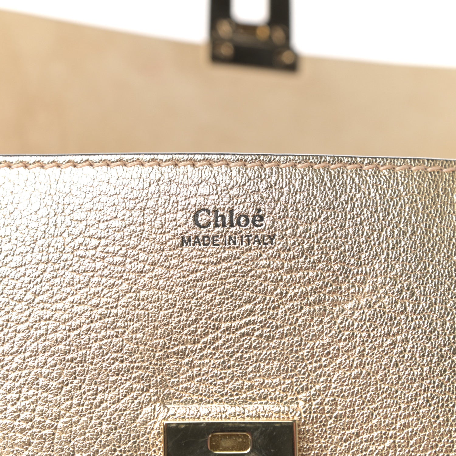 Chloe Metallic Goatskin Mini Drew Shoulder Bag Pale Gold 6 of 10