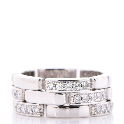 Cartier 18K White Gold Diamond Maillon Panthere Ring 53 6.25 3 of 5