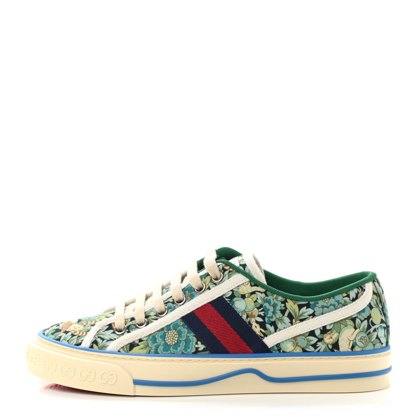 X LIBERTY OF LONDON Canvas Web Floral Print Womens 1977 Tennis Sneakers 36.5 Carta Acquamarine Navy Mystic White
