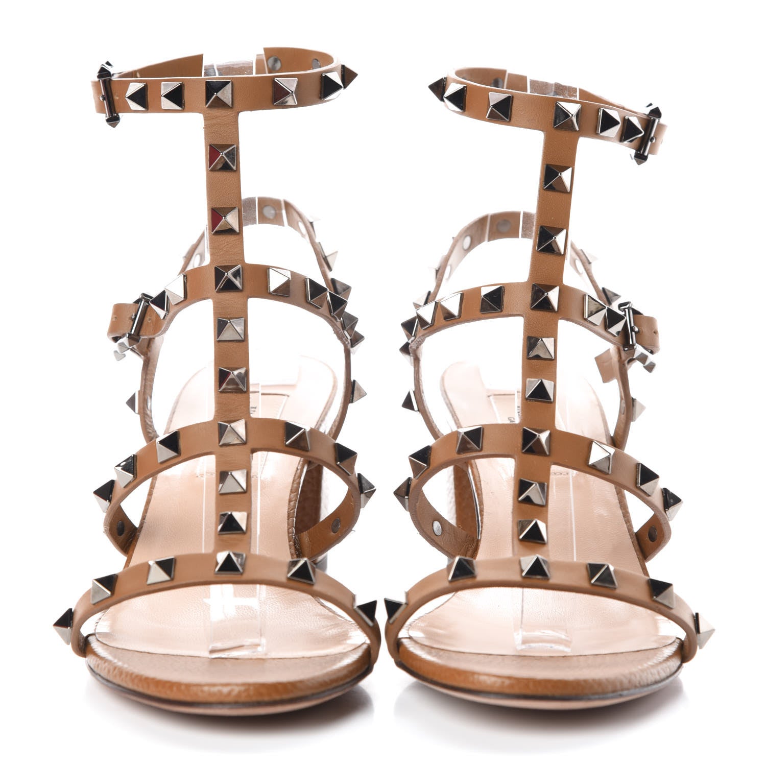 Valentino Garavani Calfskin Rockstud 60mm City Sandals 36 Bright Cognac 2 of 8