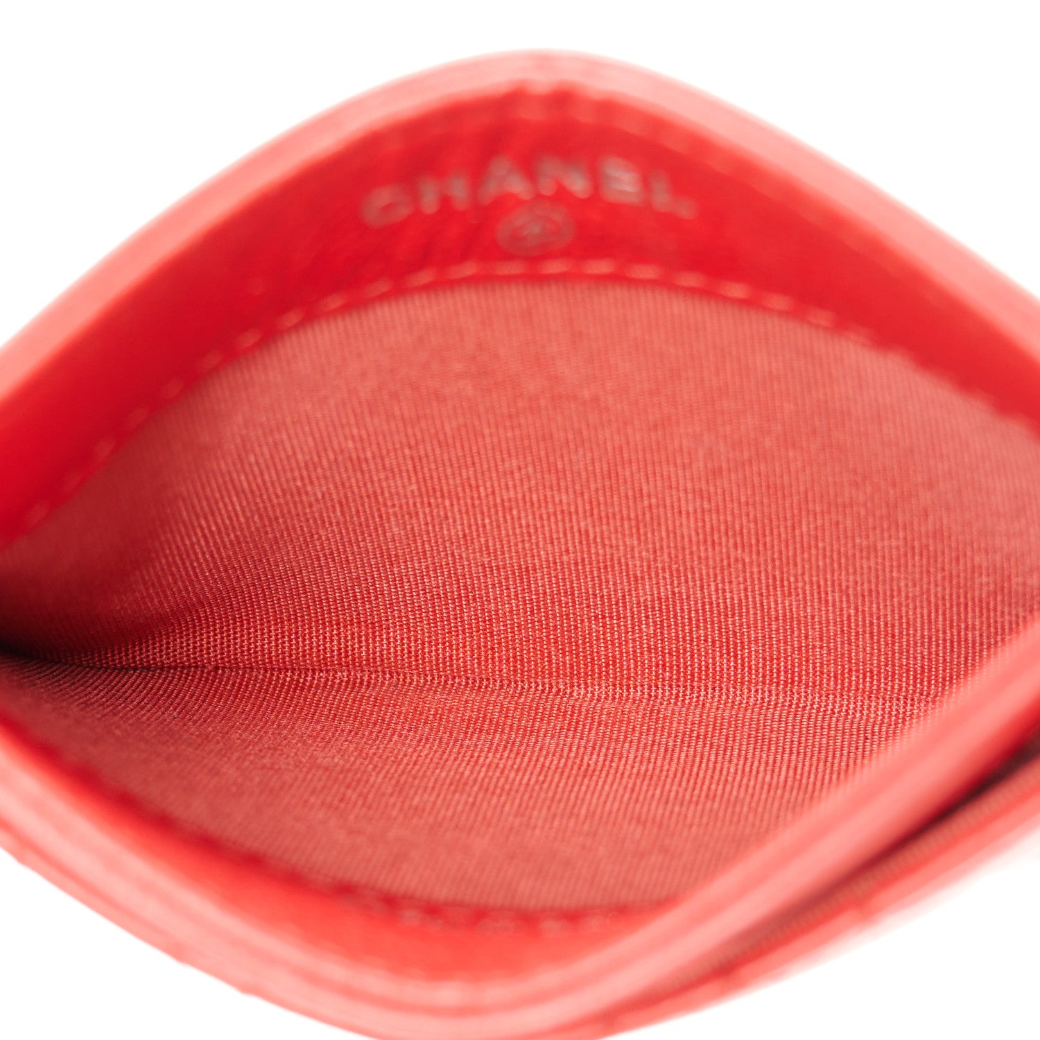 Chanel Caviar Camellia Embossed Card Holder Red 5 of 10