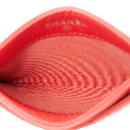 Chanel Caviar Camellia Embossed Card Holder Red 5 of 10