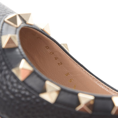 Valentino Garavani Pebbled Calfskin Rockstud 85mm Pumps 35.5 Black 10 of 17