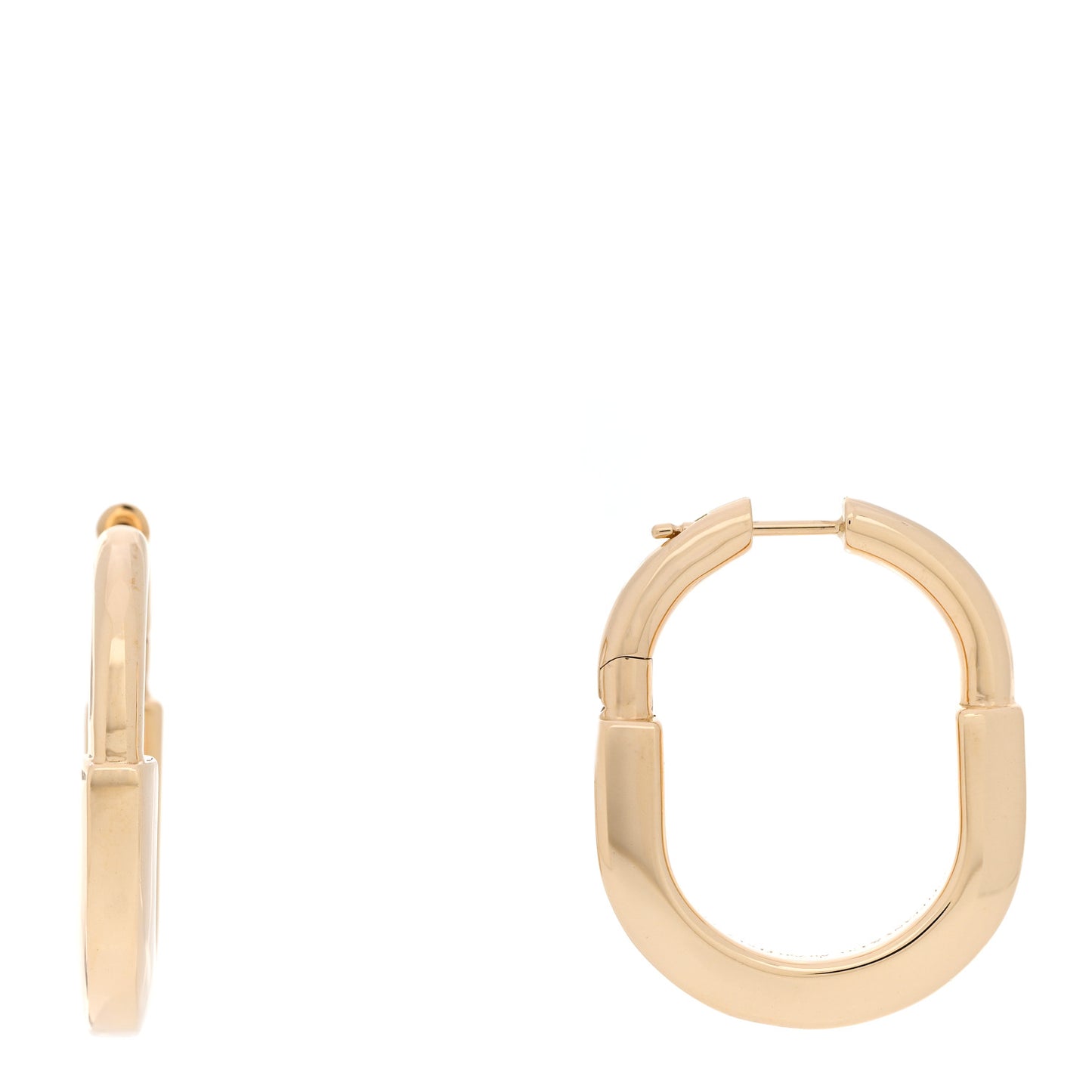 18K Yellow Gold Medium Lock Earrings