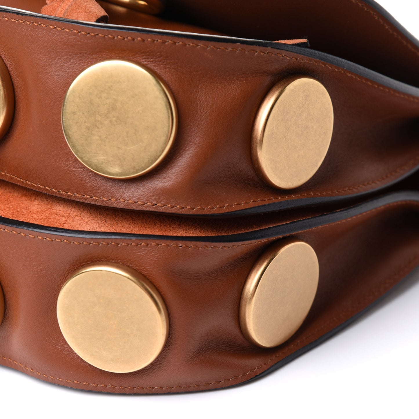 Suede Smooth Calfskin Kurtis Shoulder Bag Classic Tobacco