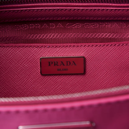Prada Saffiano Nylon Tessuto Stitched Small Galleria Double Zip Tote Fuxia 5 of 8