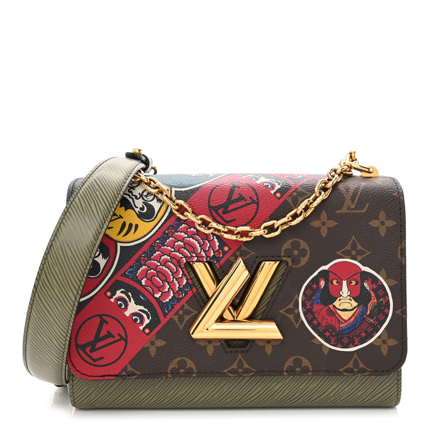 Louis Vuitton Epi Monogram Kabuki Twist Shoulder Bag MM Green 3 of 11