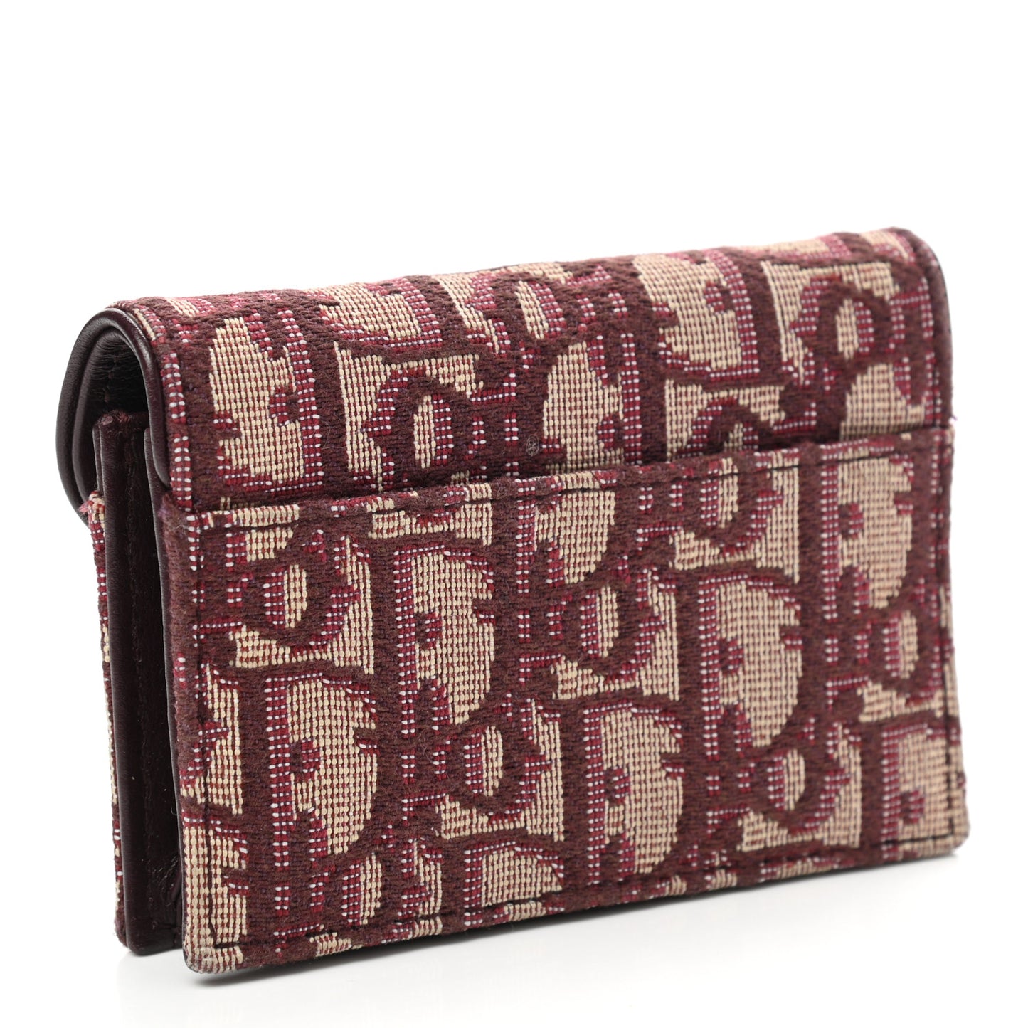 Oblique Saddle Card Holder Bordeaux