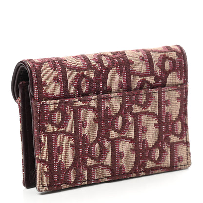 Christian Dior Oblique Saddle Card Holder Bordeaux 3 of 8