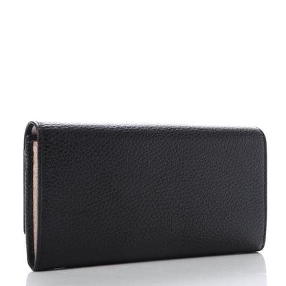 Gucci Calfskin Crystal Bow Continental Wallet Black 3 of 6