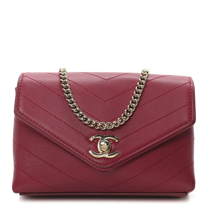 Chanel Calfskin Chevron Stitched Coco Waist Bag Red 1 of 10