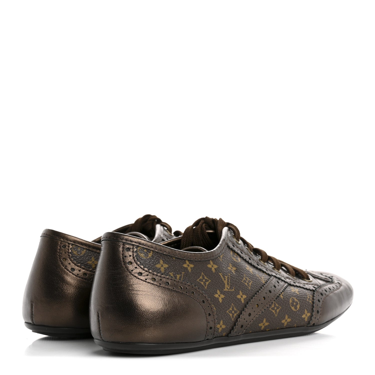 Louis Vuitton Calfskin Monogram Lyrics Sneakers 38.5 Bronze 5 of 12