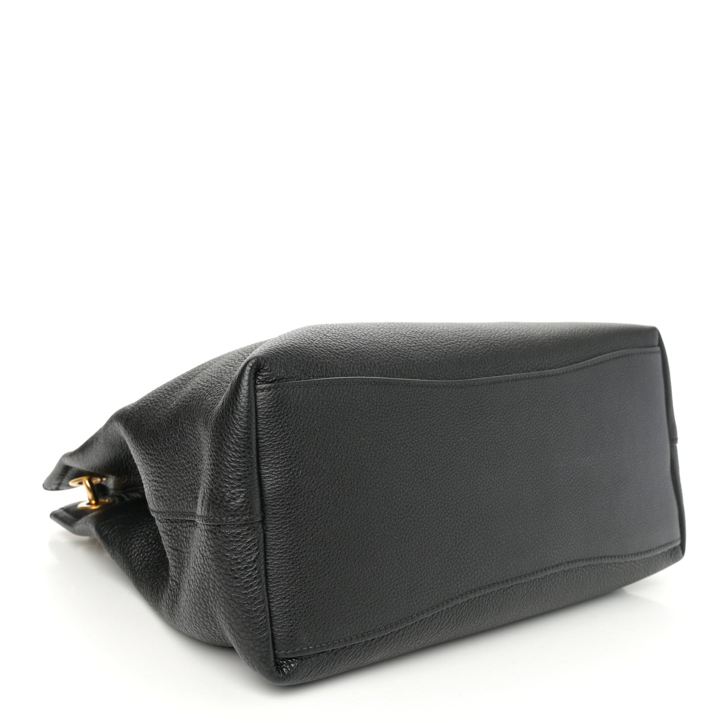 Vitello Phenix Embossed Logo Hobo Black