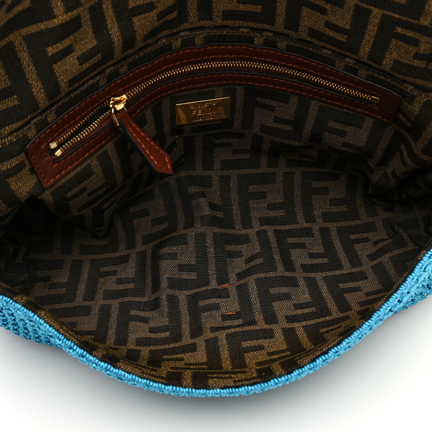 Fabric Crochet Vitello Grace Plexiglass Baguette Cyber Blue Ghianda