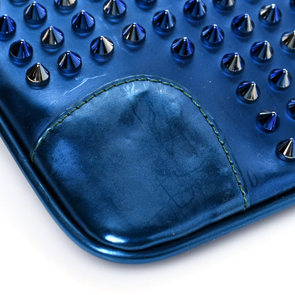 Christian Louboutin Patent Scarabe Loubiposh Spikes Chain Clutch Ocean Amazon 11 of 13