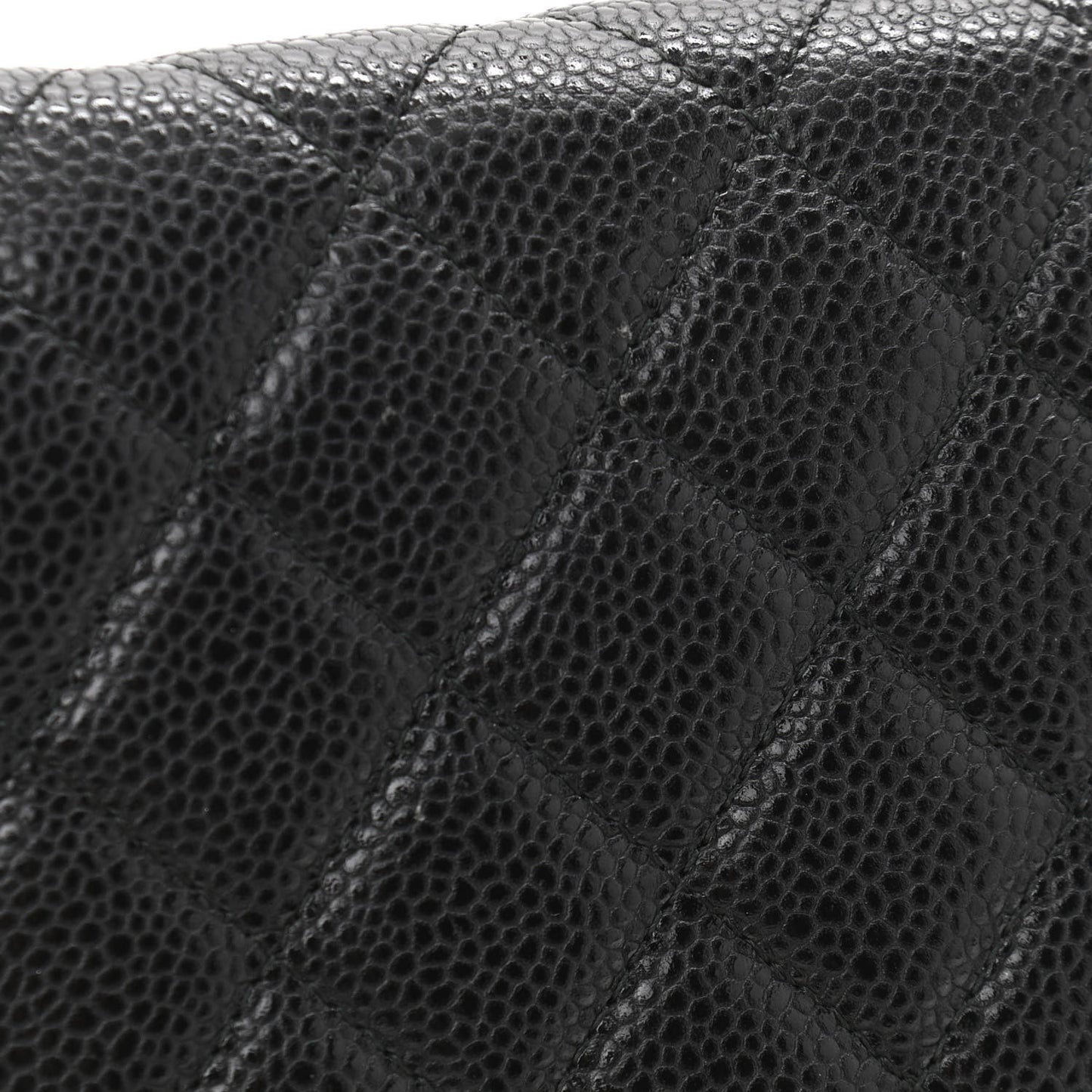 Caviar Quilted Golden Class Wallet On Chain WOC Black