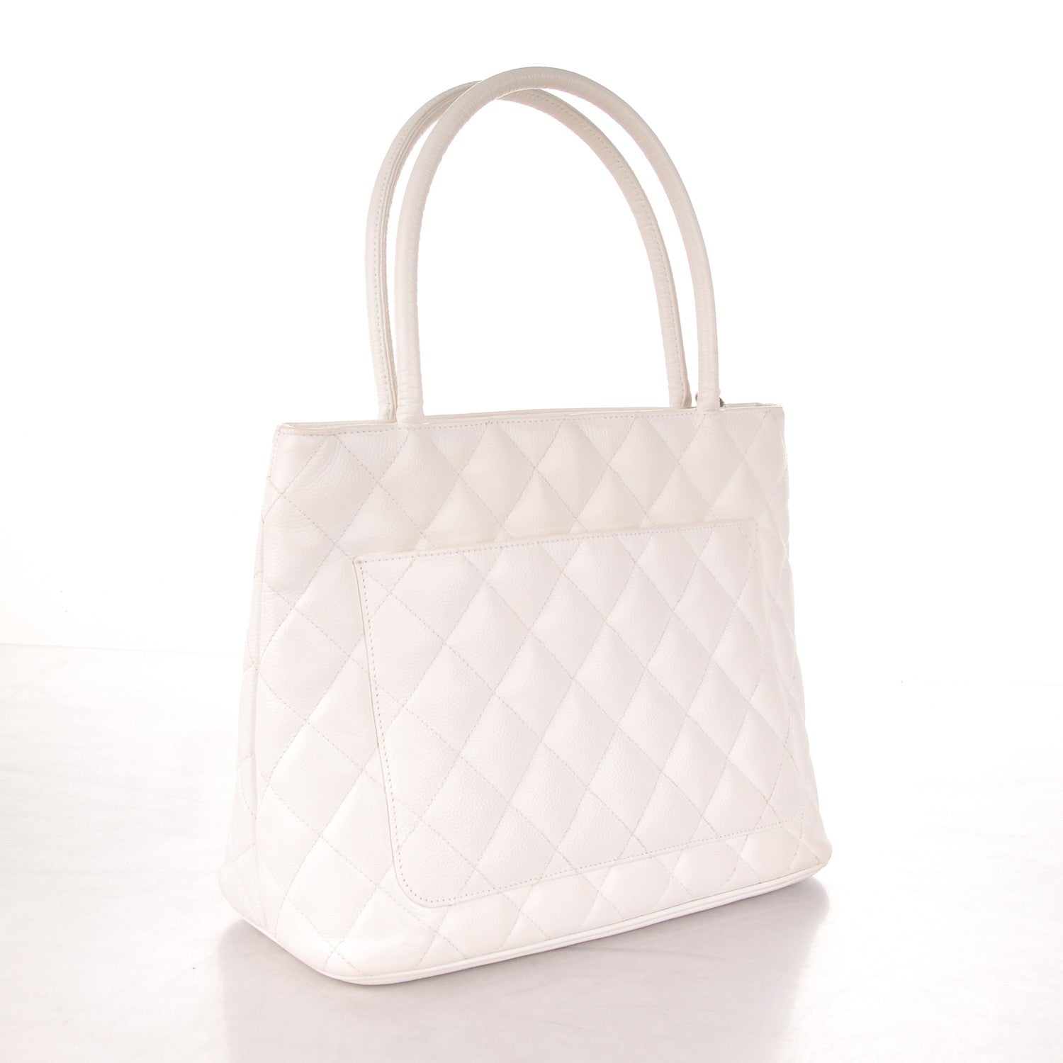 Chanel Caviar Quilted Medallion Tote White 3 of 7