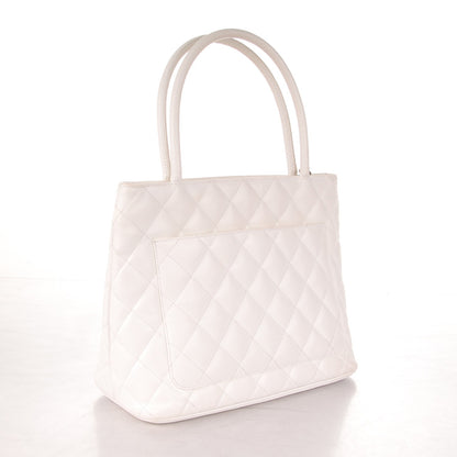 Chanel Caviar Quilted Medallion Tote White 3 of 7