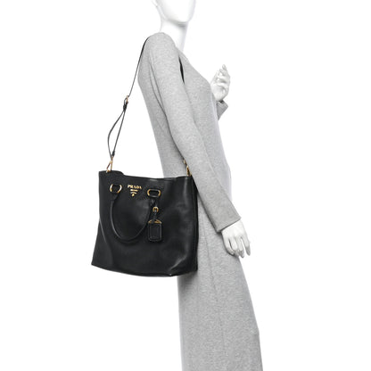 Prada Vitello Daino Shopping Tote Black 2 of 11