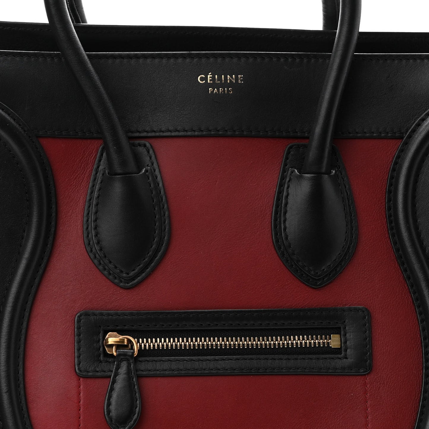 Drummed Calfskin Micro Tri-Color Luggage Rust