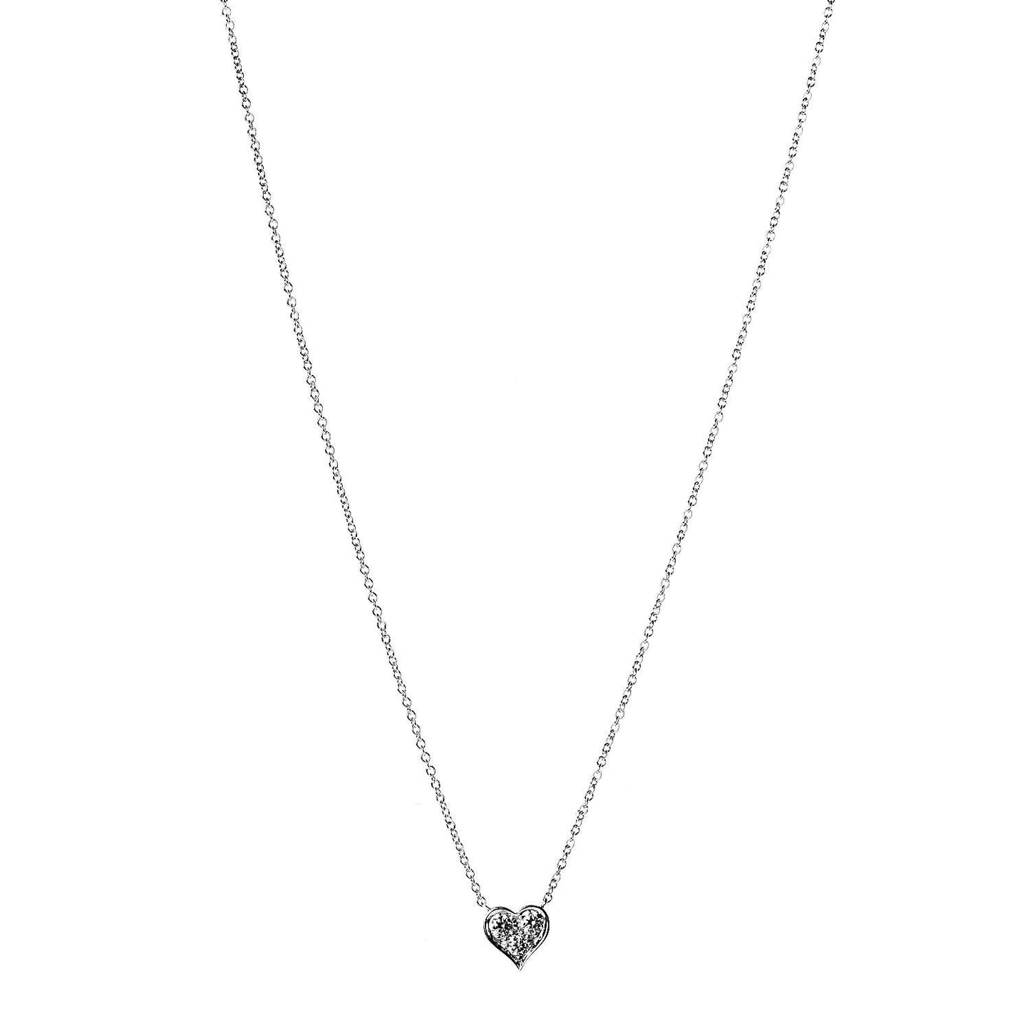 Platinum Diamond Heart Pendant Necklace
