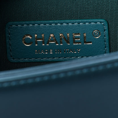 Chanel Metallic Calfskin Quilted Medium Boy Flap Blue 6 of 9