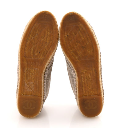Chanel Striated Suede Espadrilles High Top Espadrilles 37 Light Grey 6 of 10