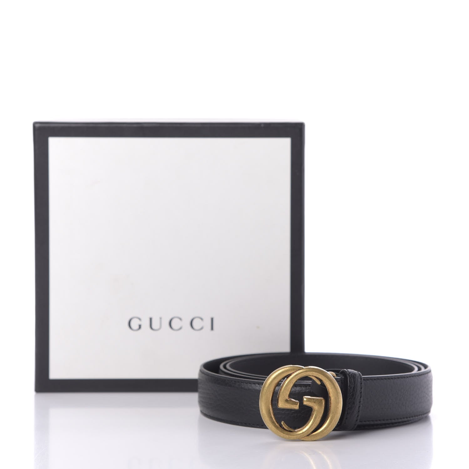 Gucci Calfskin Mens Interlocking G Belt 115 46 Black 7 of 7