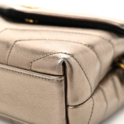 Saint Laurent Metallic Calfskin Y Quilted Monogram Toy Loulou Crossbody Bag Piombo 11 of 12