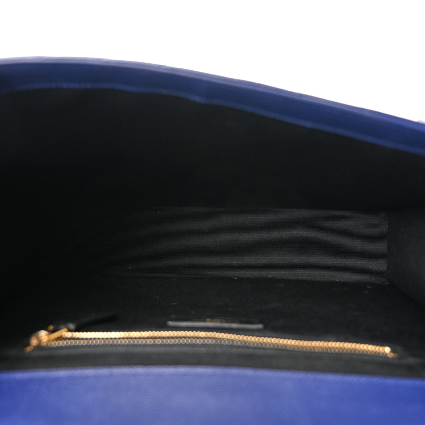 Grain De Poudre Matelasse Chevron Large Monogram Satchel Navy Blue