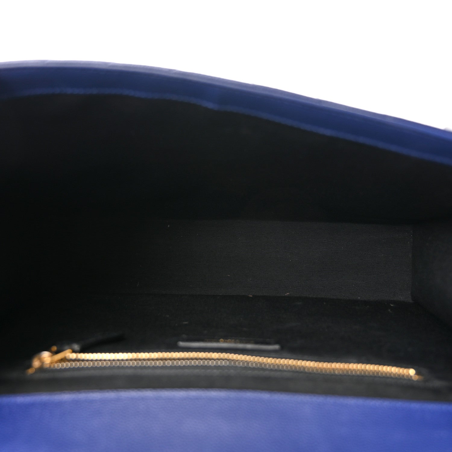 Saint Laurent Grain De Poudre Matelasse Chevron Large Monogram Satchel Navy Blue 5 of 10
