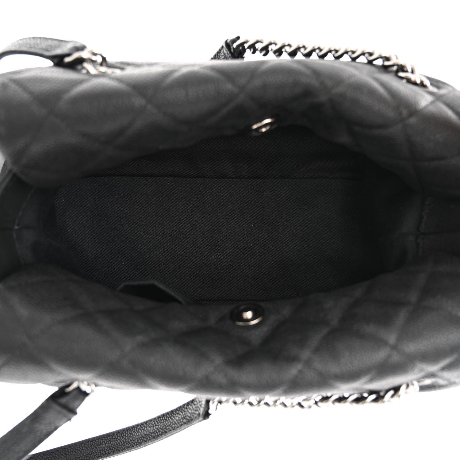 Chanel Iridescent Caviar Quilted Lady Pearly Tote Black 5 of 10