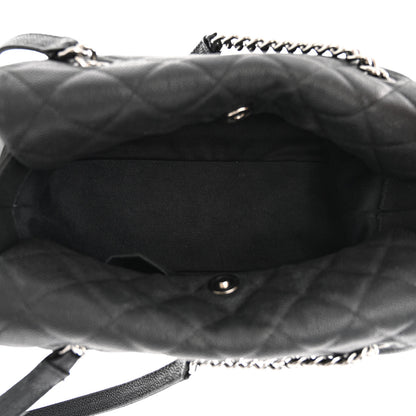 Chanel Iridescent Caviar Quilted Lady Pearly Tote Black 5 of 10