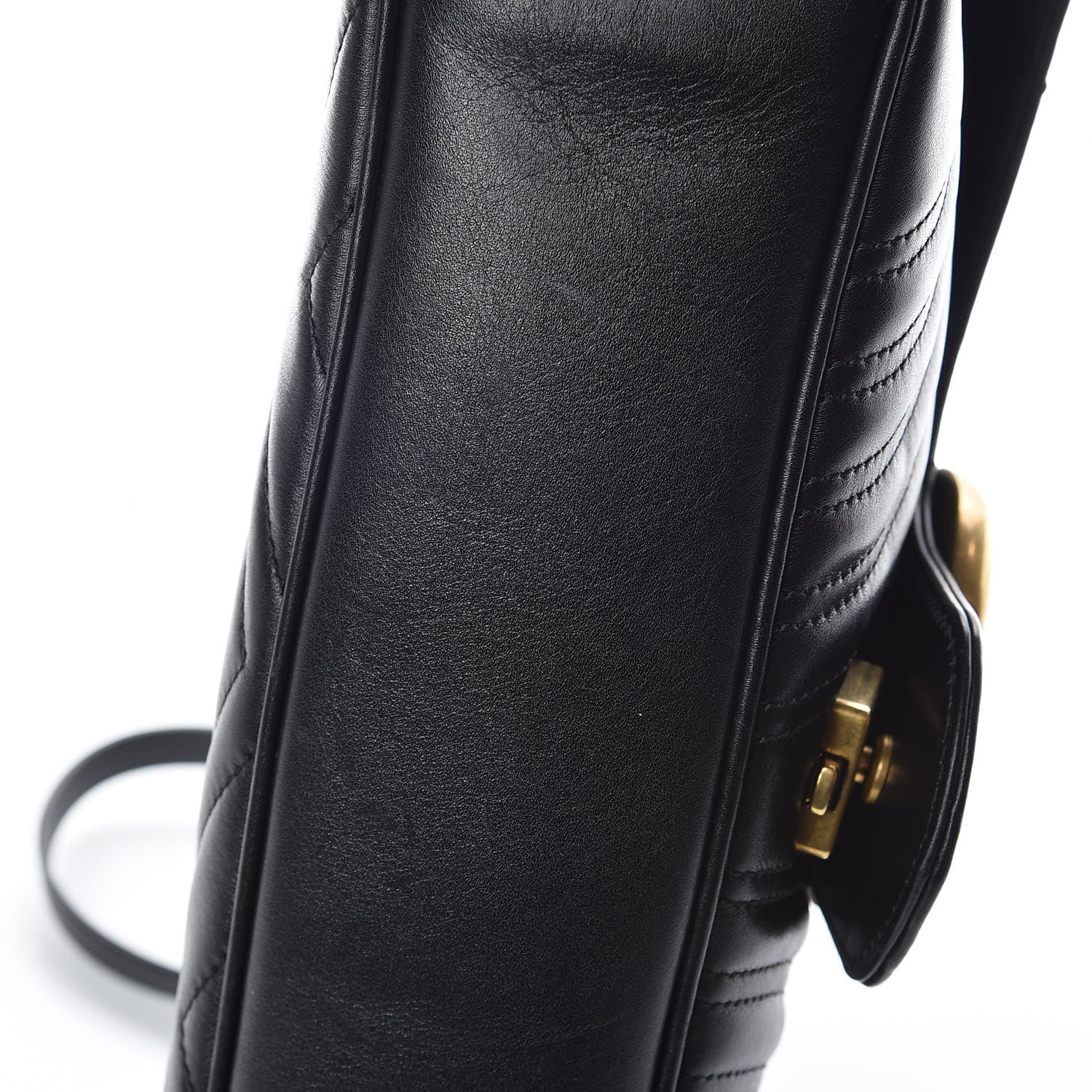 Gucci Calfskin Matelasse Medium GG Marmont Shoulder Bag Black 12 of 12